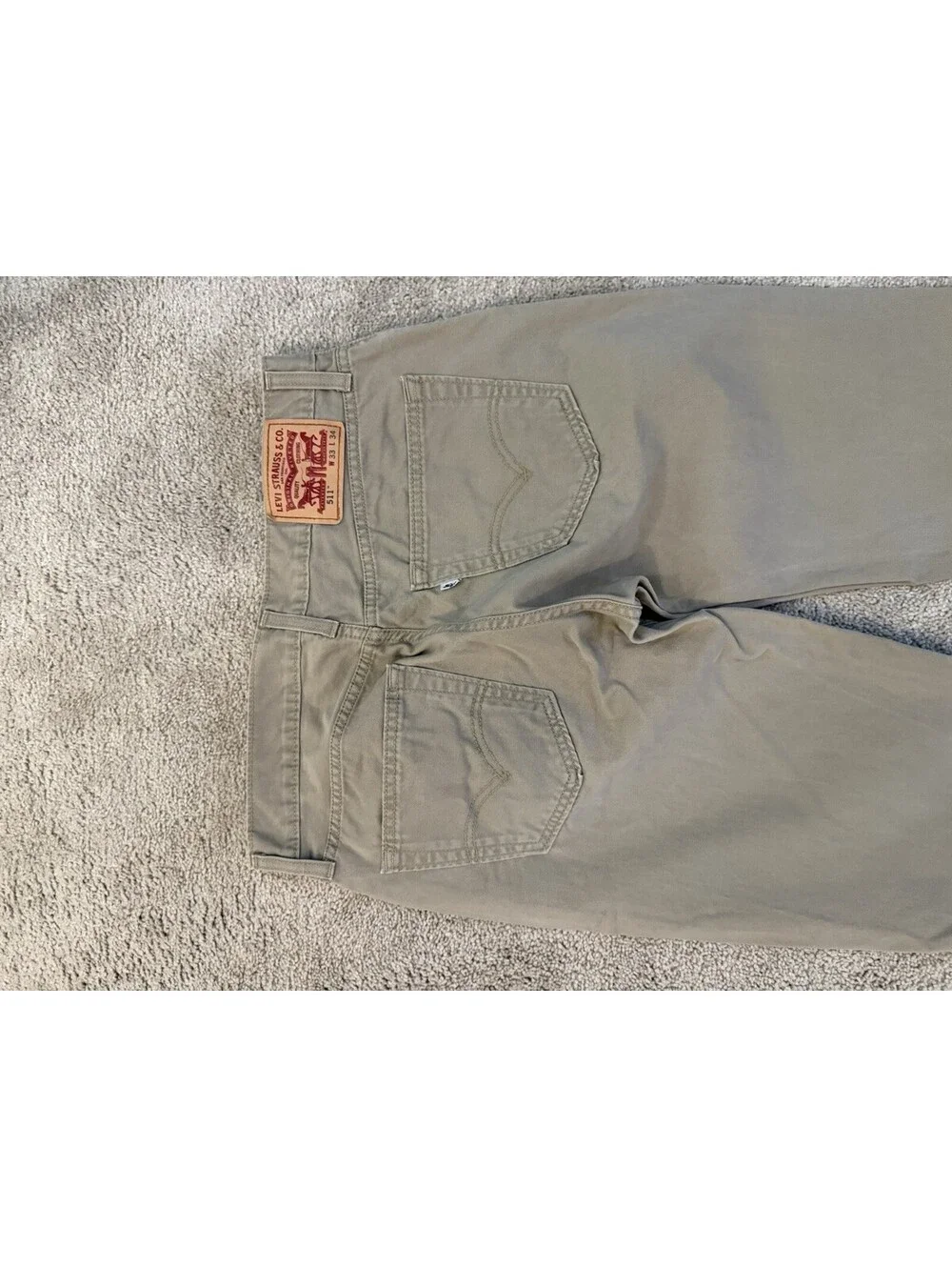Levi’s 511 Men’s Slim Fit Pants W33 L34 Khaki Tan Stretch 5-Pocket